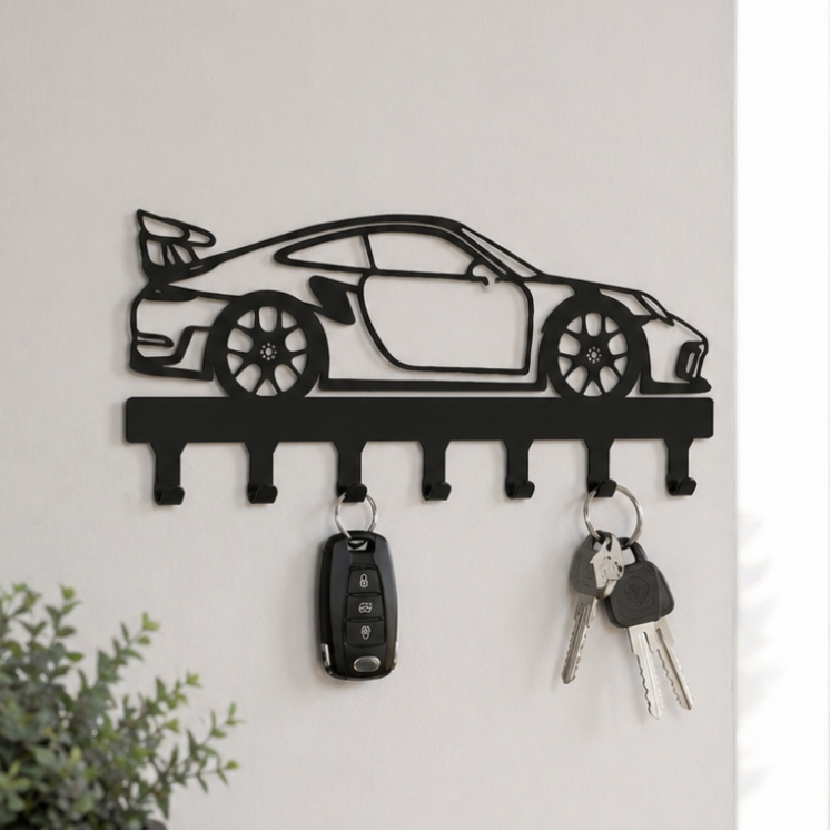 Présentation de la Porsche GT2 RS - Porte clé mural